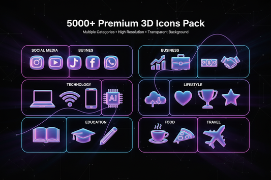 5000+ 3D Icons - All Categories