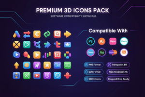 5000+ Premium 3D Icons Pack
