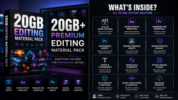 20GB Editing Material Pack - What's Inside