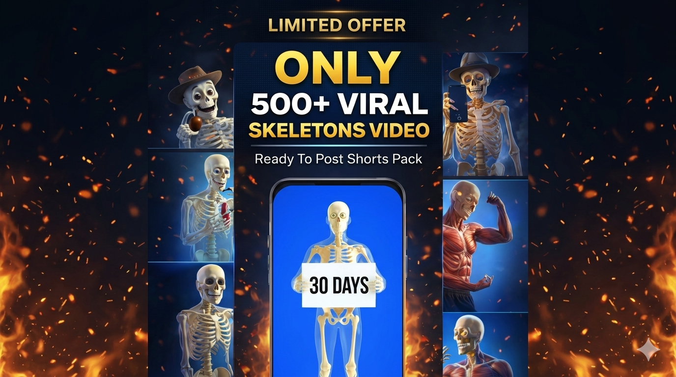 500+ Viral Skeletons Video — Ready To Post Shorts Pack